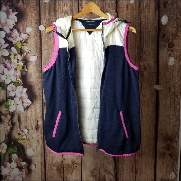 Tommy Hilfinger ATH Luxe hooded vest size large - Picture 1 of 5